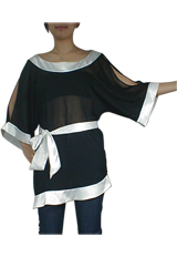 Asymmetrical Chiffon Kimono Tunic Top