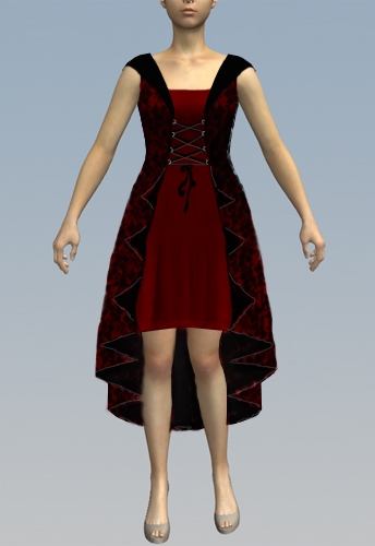 Red Lace Hooded Gothic Dress