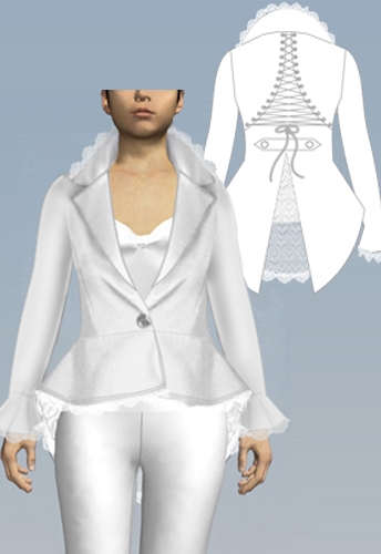 Lace-Trimmed Tail Jacket