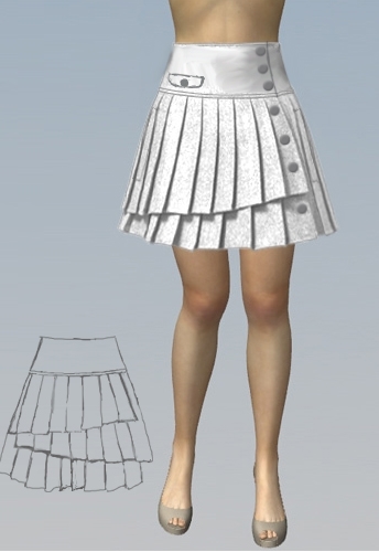 Pleated Layered Skirt