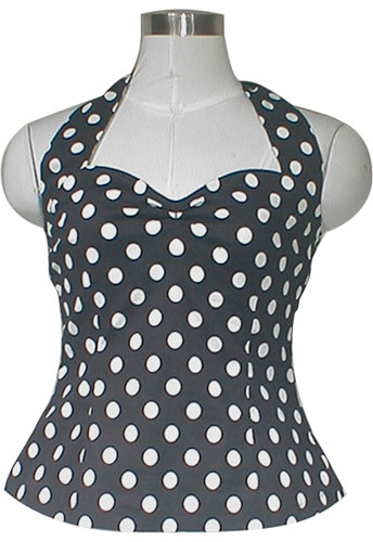 50's Style Rockabilly Polka-Dot Halter-Top