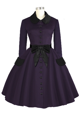 1950s Peter-Pan Collar Coat Dress