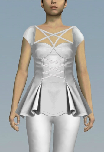 Harness neckline with lacing