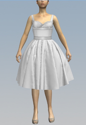 Retro Style Dress with Bust Detail