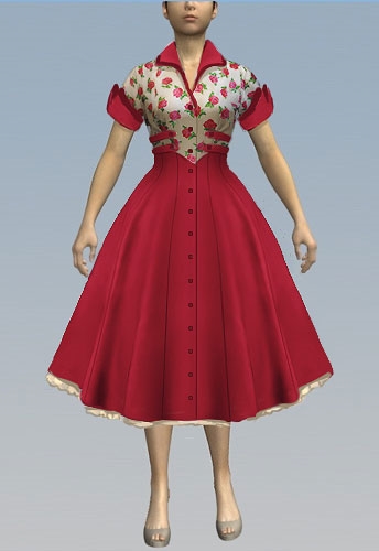 English Rose vintage tea dress
