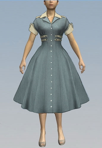 zigzag weave 1940s style dress