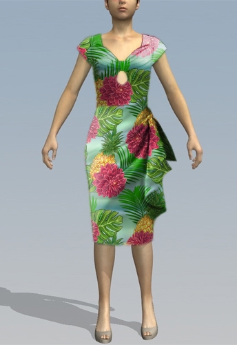 Tropical Tiki Bodycon Dress