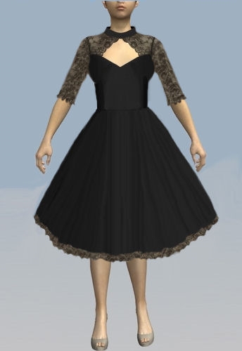 3/4 lace sleeve swing dress