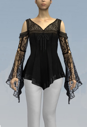 Goth Lace Bell Sleeve Top