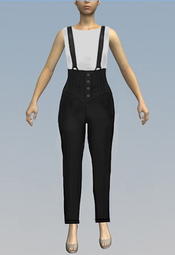Pants with suspenders