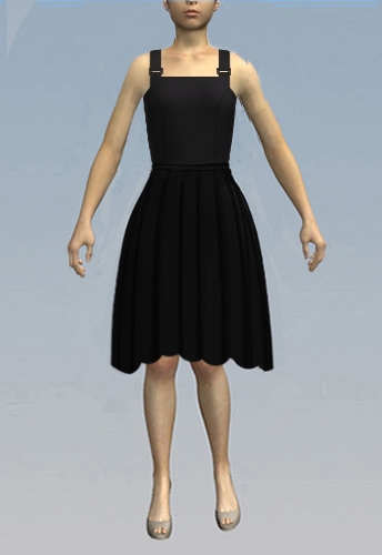 Dress with pleated skirt