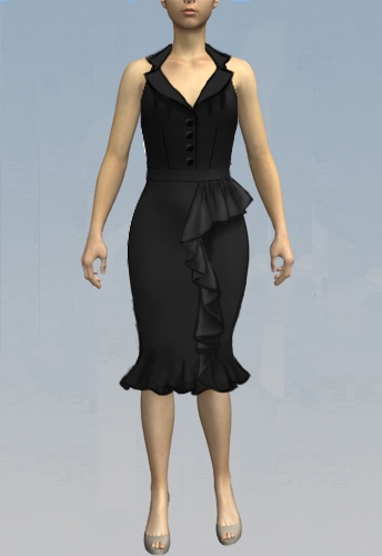 Retro Collar Wiggle Dress
