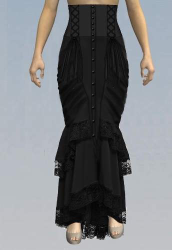 Gothic Steampunk Tiered Mermaid Skirt