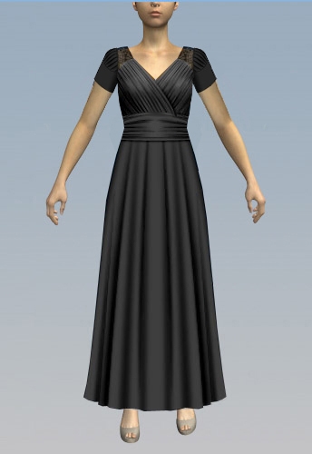 Lacy & pleated sleeve wrap dress