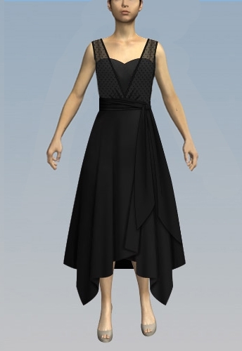Dress with bust overlay