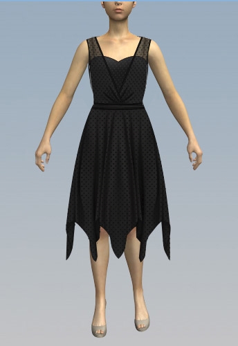 Polkadot chiffon handkerchief dress