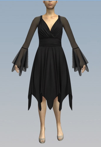 Chiffon sleeve handkerchief dress