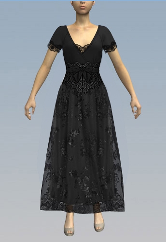 Lace belt maxi dress