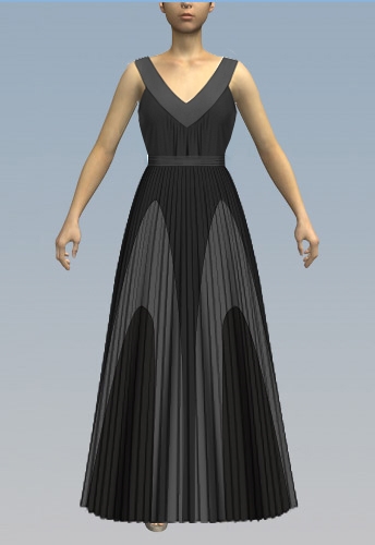 Contrasting chevron pleated maxi dress 2