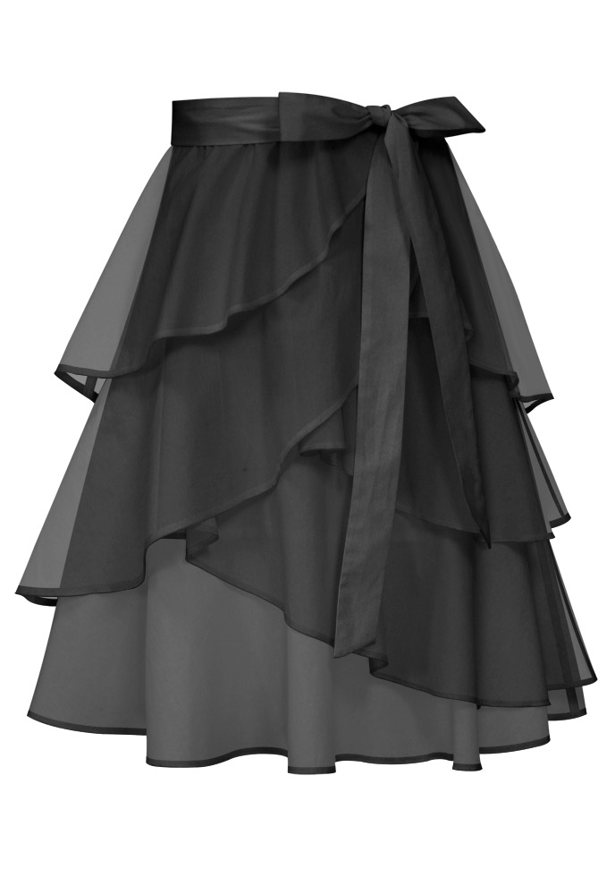 【THEAIRTOWN】See-through Asymmetric Shirring Skirt ★ shirring formal skirts(2 color) - THEAIRTOWN | 60% - Asian