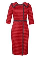 Embossed Jacquard Trim Dress