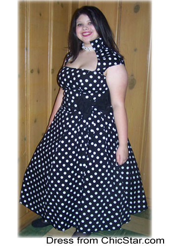 Polka-Dot Belted Pleat Dress