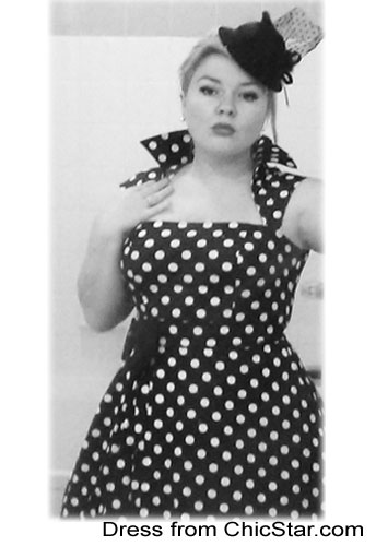 Polka-Dot Belted Pleat Dress