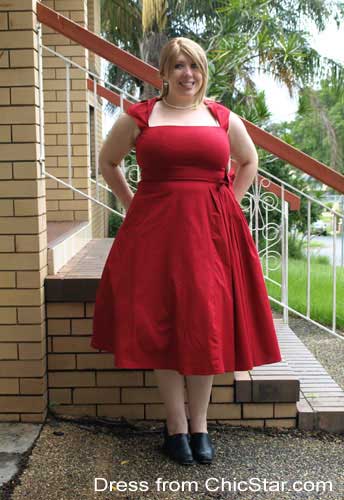 Retro Bow Pleat Dress