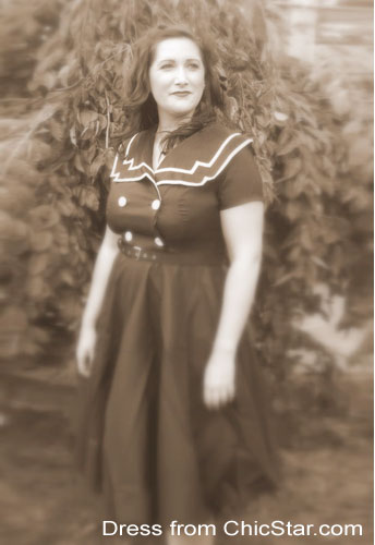 Vintage Sailor Flared Dress