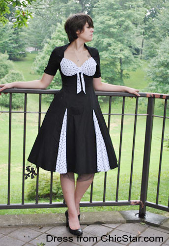 Retro Polka-Dot Swing Dress