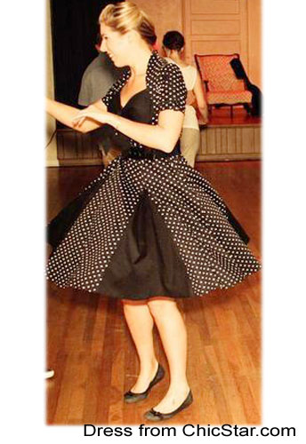 Retro Polka-Dot Swing Dress