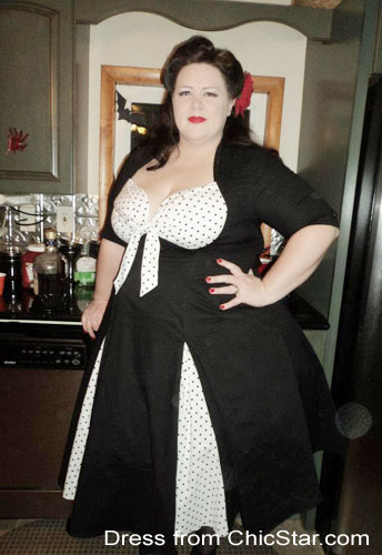 Retro Polka-Dot Swing Dress