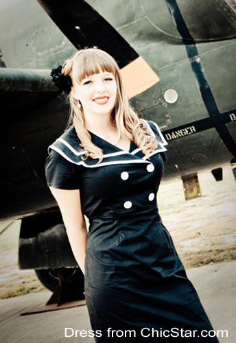 Vintage Sailor Pencil Cotton Dress