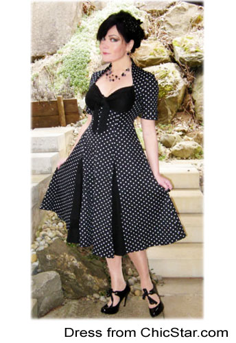 Retro Polka-Dot Swing Dress