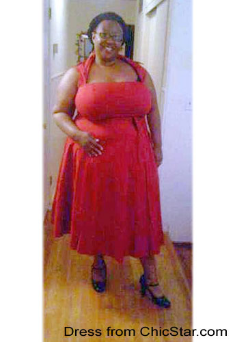 Plus-size Retro Bow Pleat Dress