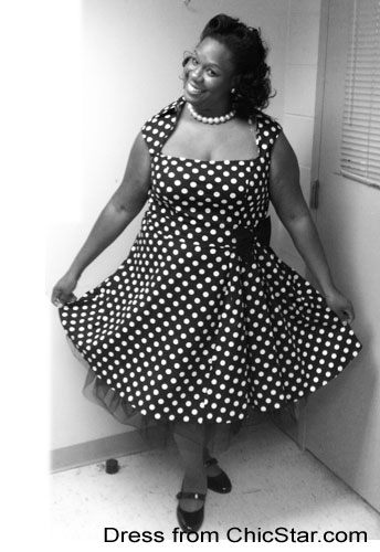 Polka-Dot Belted Pleat Dress