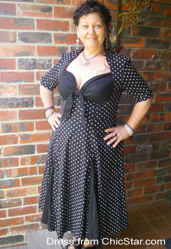 Retro Polka-Dot Swing Dress