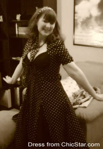 Retro Polka-Dot Swing Dress