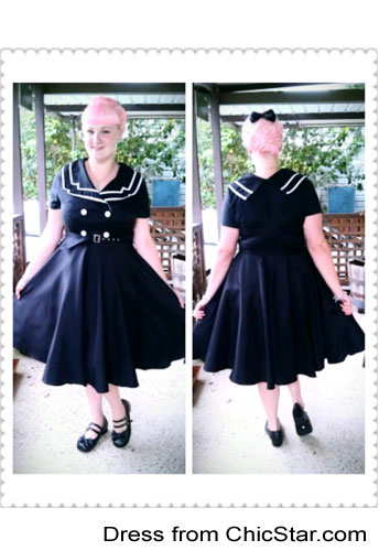 Vintage Sailor Flared Dress