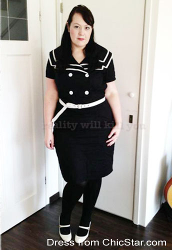 Vintage Sailor Pencil Cotton Dress