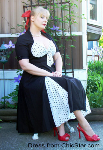 Retro Polka-Dot Swing Dress