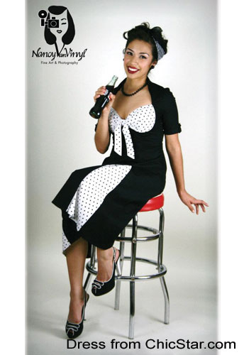 Retro Polka-Dot Swing Dress