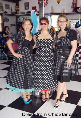 Retro Polka-Dot Swing Dress