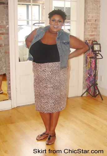 Plus-Size Leopard Retro Urban Pencil Skirt