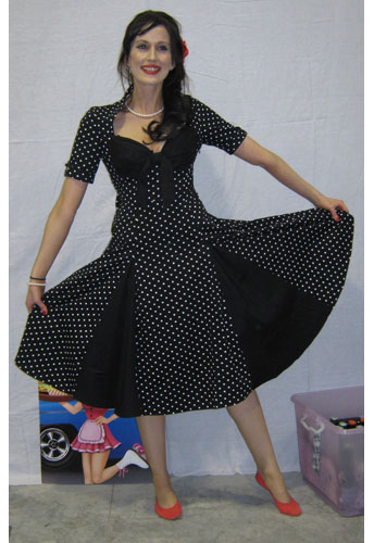 Retro Polka-Dot Swing Dress