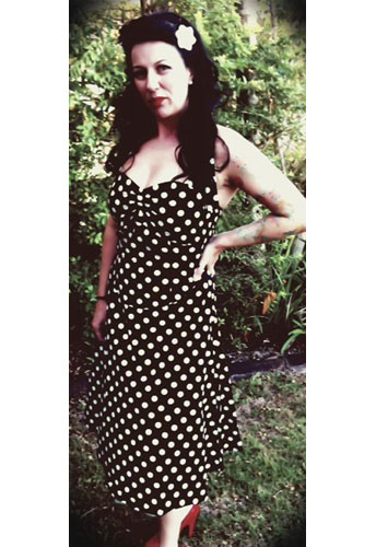 50's Style Rockabilly Polka-Dot Halter Dress