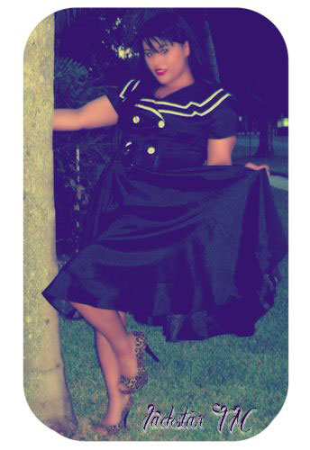 Vintage Sailor Flared Dress