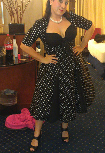 Retro Polka-Dot Swing Dress