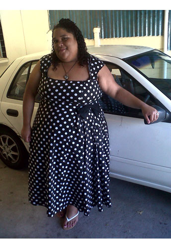 Plus-size Polka-Dot Belted Pleat Dress