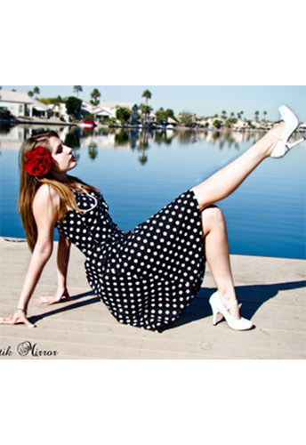 50's Style Rockabilly Polka-Dot Halter Dress